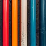 Aluminum samples in bright colors