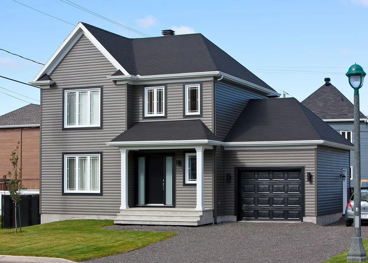 Large suburban home with stone accents