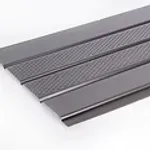 Sample of dark vented aluminum soffit
